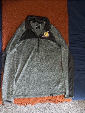 Fanatics Grey and Black Heathered Quarter-Zip Pullover